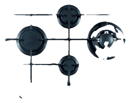 Imagine produs: Plita incorporabila Samus PSG-64SG2, Gaz, 4 arzatoare, Arzator WOK, Aprindere electrica (Negru)